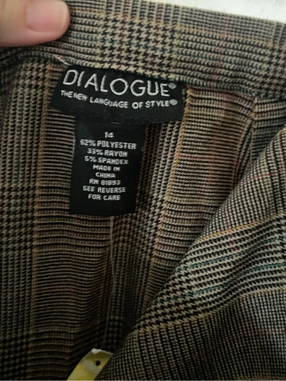 NWT Dialogue x QVC Houndstooth Plaid Knee Length Mermaid Skirt - Picture 4 of 7